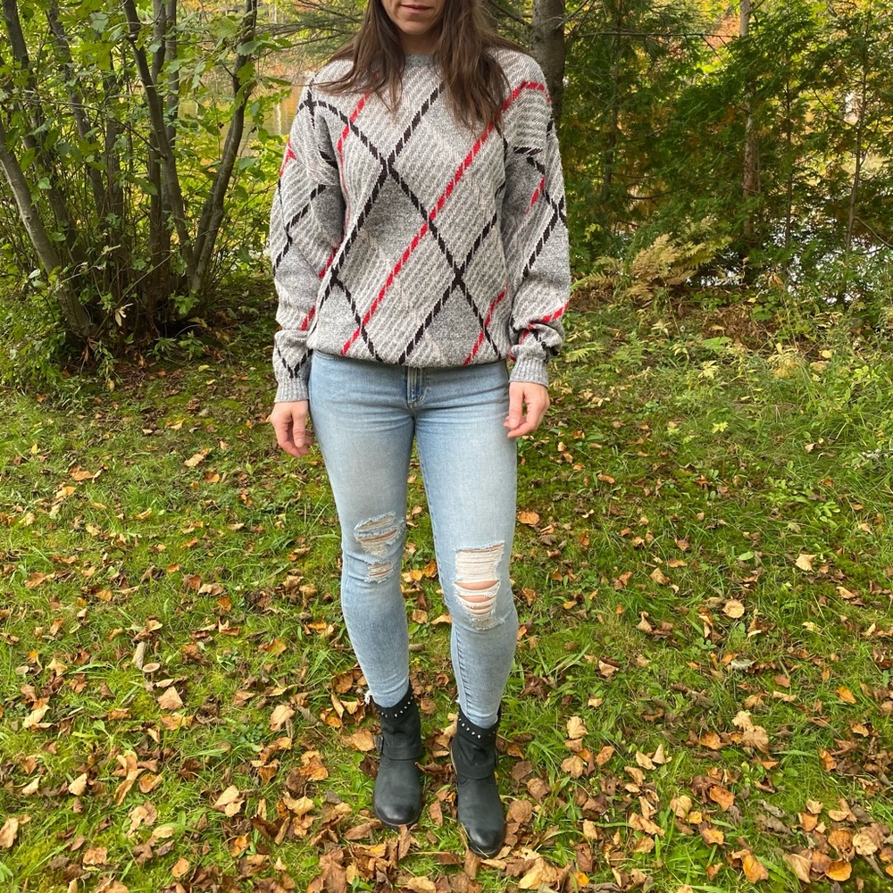 Vintage unisex sweater, fall, grandpa